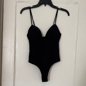 Fleur du Mal Black Stretch Cup Bodysuit